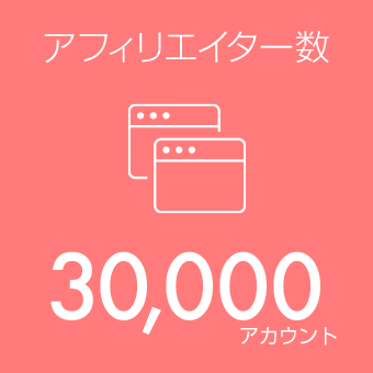 アフィリエイター数 30,000アカウント